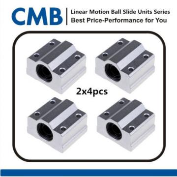 8pcs SC8UU SCS8UU Linear Motion Ball Bearing Slide Unites Bushing ID 8mm Tested