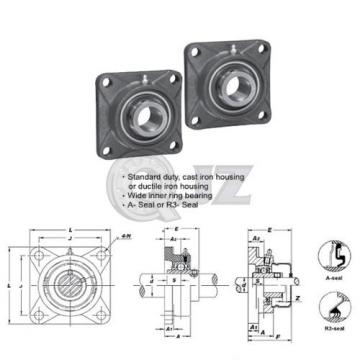 2x 3 in Square Flange Units Cast Iron UCF215-48 Mounted Bearing UC215-48+F215