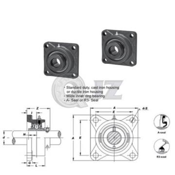 2x 5/8in Square Flange Units Cast Iron HCFS202-10 Mounted Bearing HC202-10+FS204