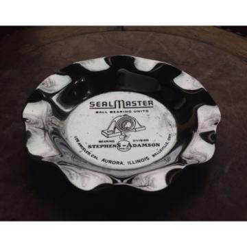 VINTAGE SEALMASTER BALL BEARING UNITS ASHTRAY - CHROMED HEAVY METAL ASHTRAY