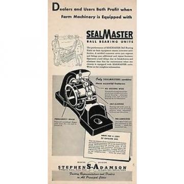 1951 STEPHEN ADAMSON SEALMASTER BALL BEARING UNITS AD AURORA IL ILLINOIS AND