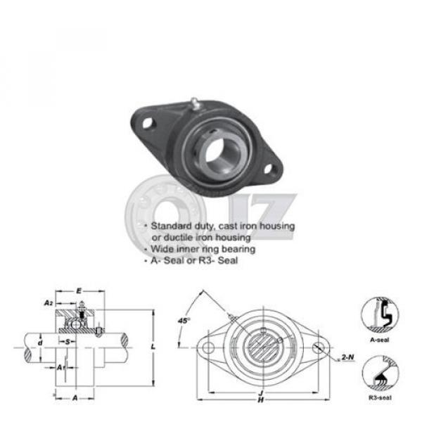 40 mm 2-Bolts Flange Units Cast Iron UCFL208 Mounted Bearing UC208 + FL208 #2 image