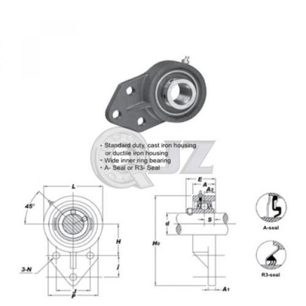 35 mm 3-Bolt Flange Bracket Units Cast Iron UCFB207 Mounted Bearing UC207+FB207 #2 image